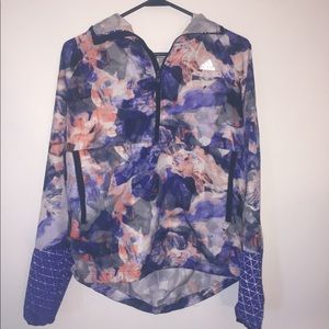 Adidas Climalite Women blue orange black Windbreaker Jacket size M